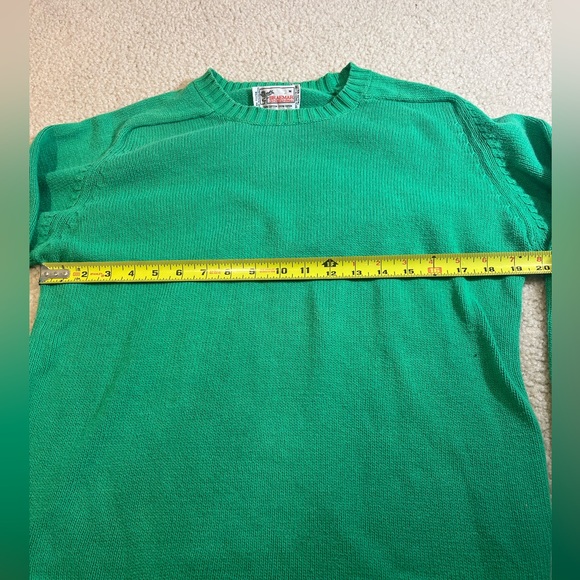 Vintage Braemar International Cotton Crewneck Kelly Green Sweater Size Medium - Picture 6 of 8